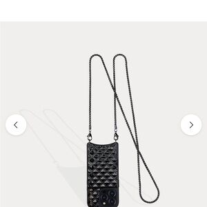 SHEILA
Crossbody Phone Case in Black Embossed/Pewter